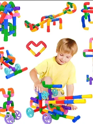 Pipe Building Blocks – Creative DIY STEM Construction Toy for Kids with Wheels & Connectors